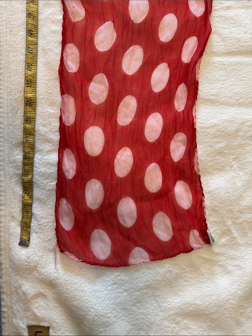 Red Polka Dot Sheer scarf